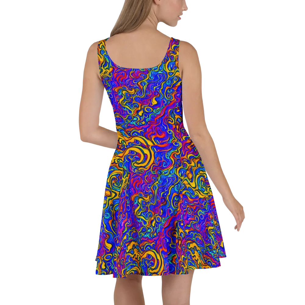 Spectrum Inferno on Skater Dress — Back