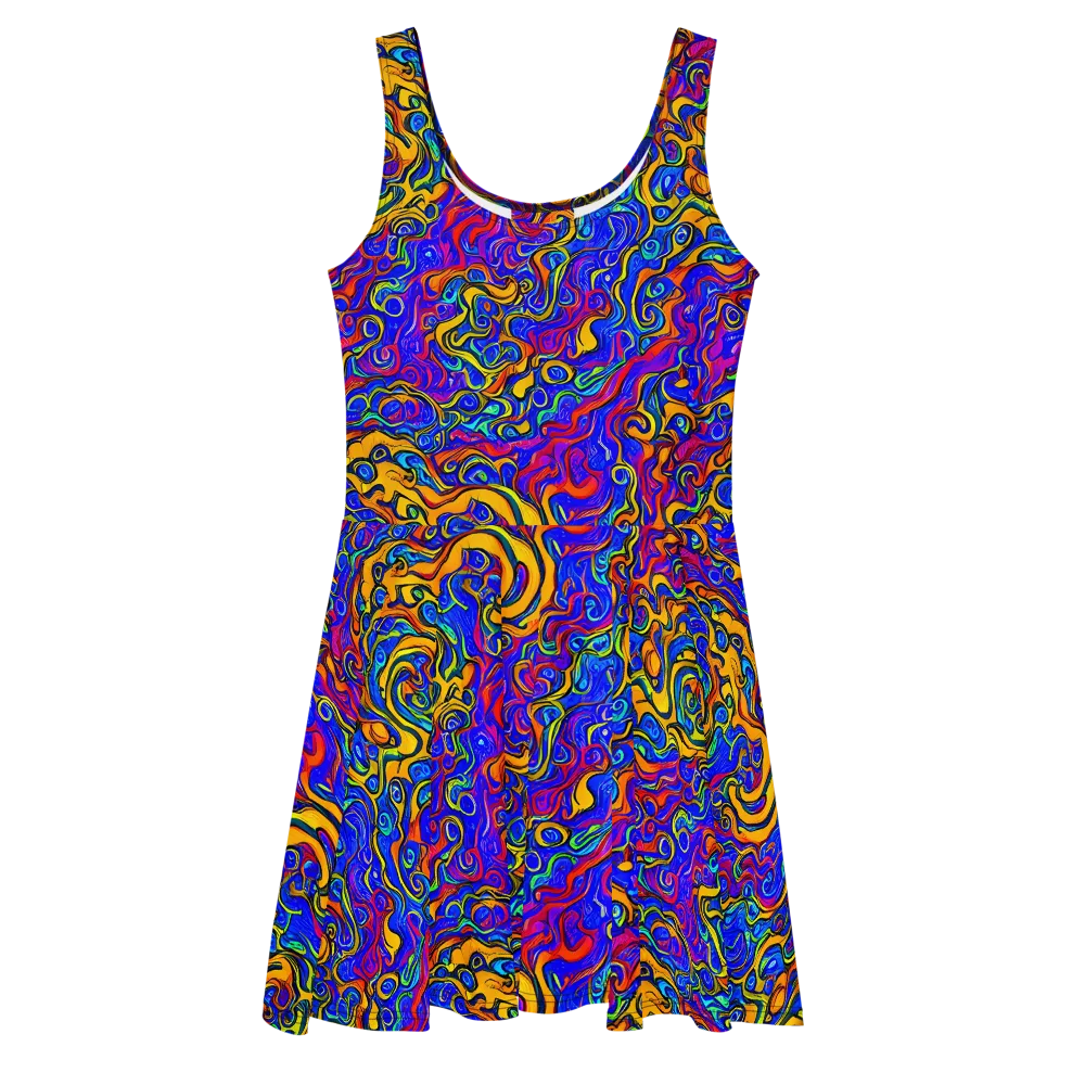 Spectrum Inferno on Skater Dress — Front