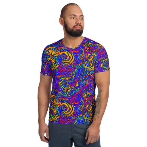 Spectrum Inferno on a Men's Athletic T-Shirt