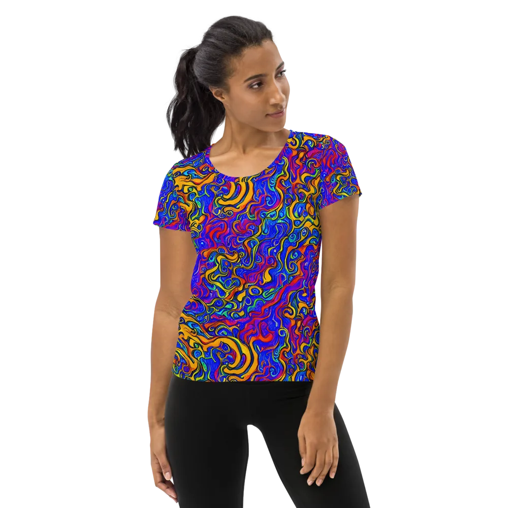 Spectrum Inferno on Women's Athletic T-Shirt — Front