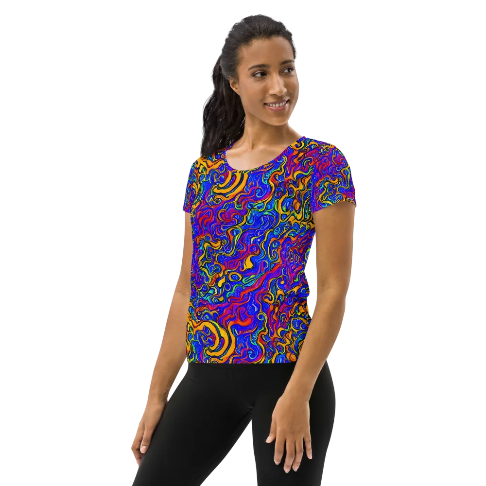 Spectrum Inferno on Women's Athletic T-Shirt — Left