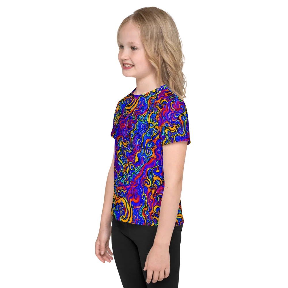 Spectrum Inferno on Kids Crew Neck T-Shirt — Left