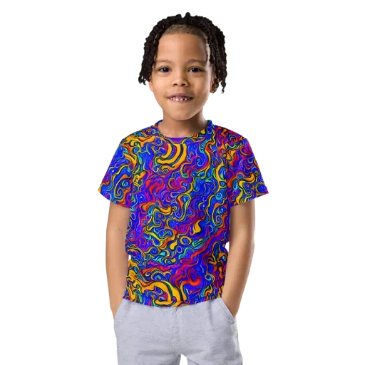 Spectrum Inferno on a Kids Crew Neck T-Shirt