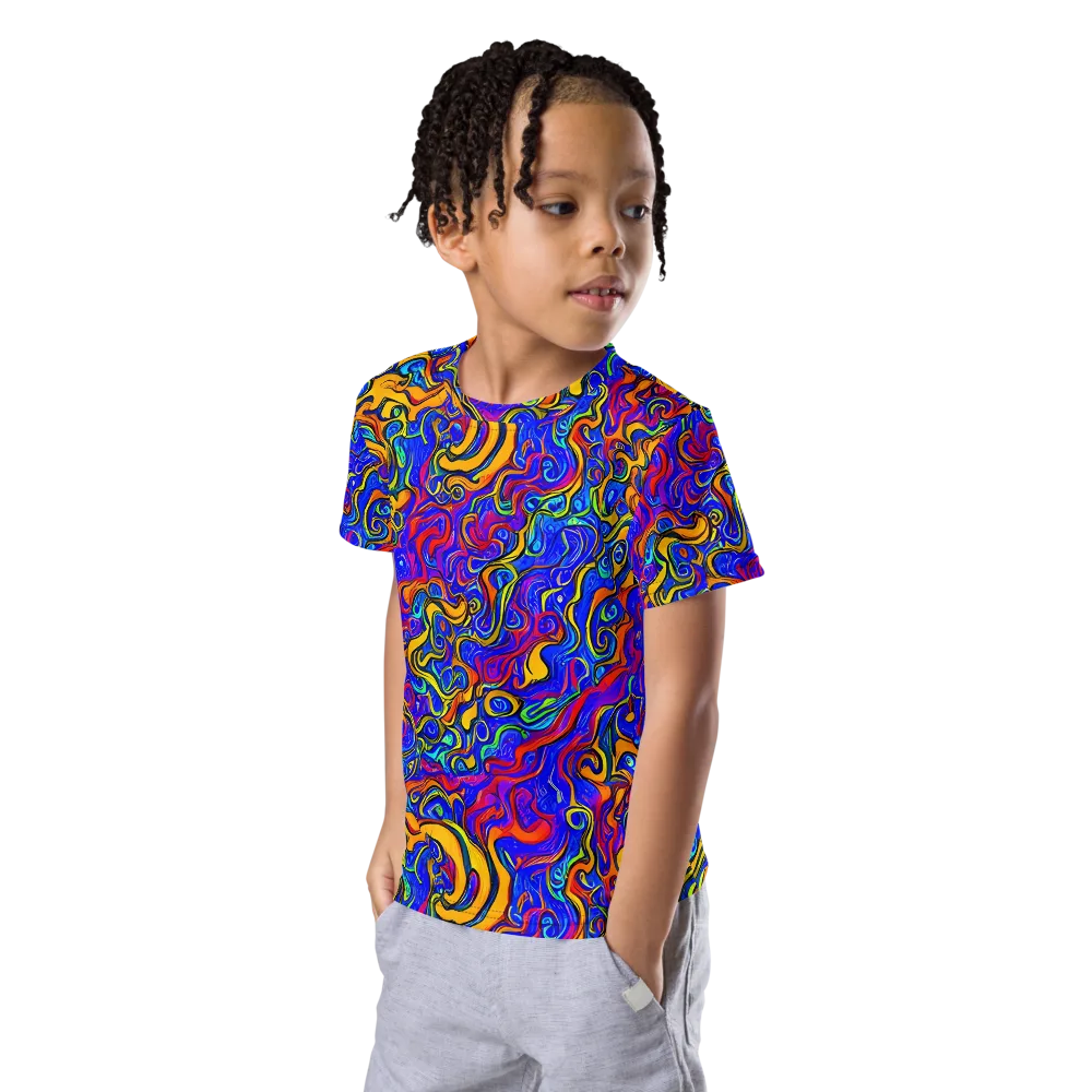 Spectrum Inferno on Kids Crew Neck T-Shirt — Left Front
