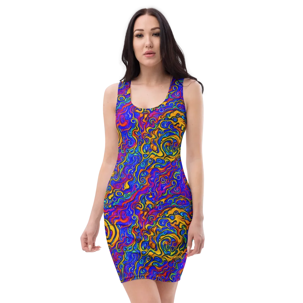 Spectrum Inferno on Bodycon Dress — Front