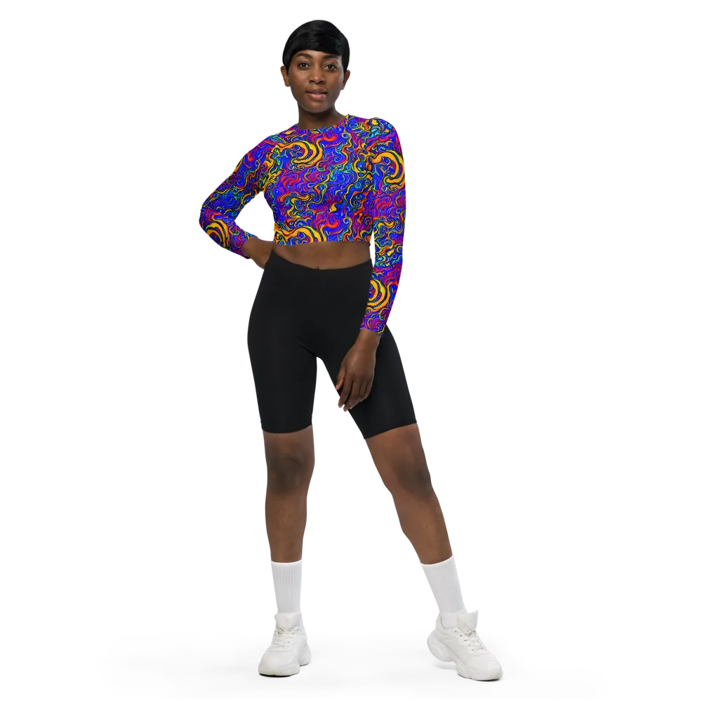 Spectrum Inferno on Long Sleeve Crop Top — Front