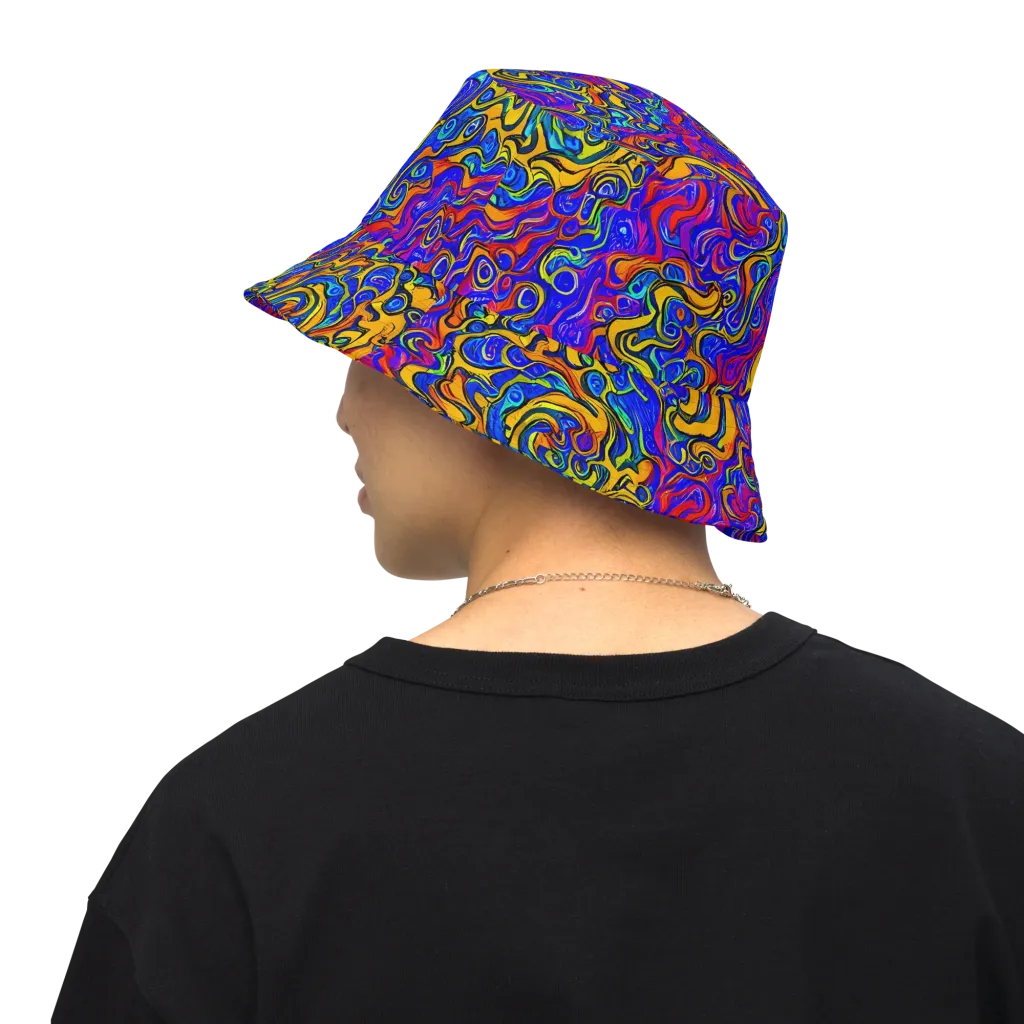 Spectrum Inferno on Reversible Bucket Hat — Back Inside