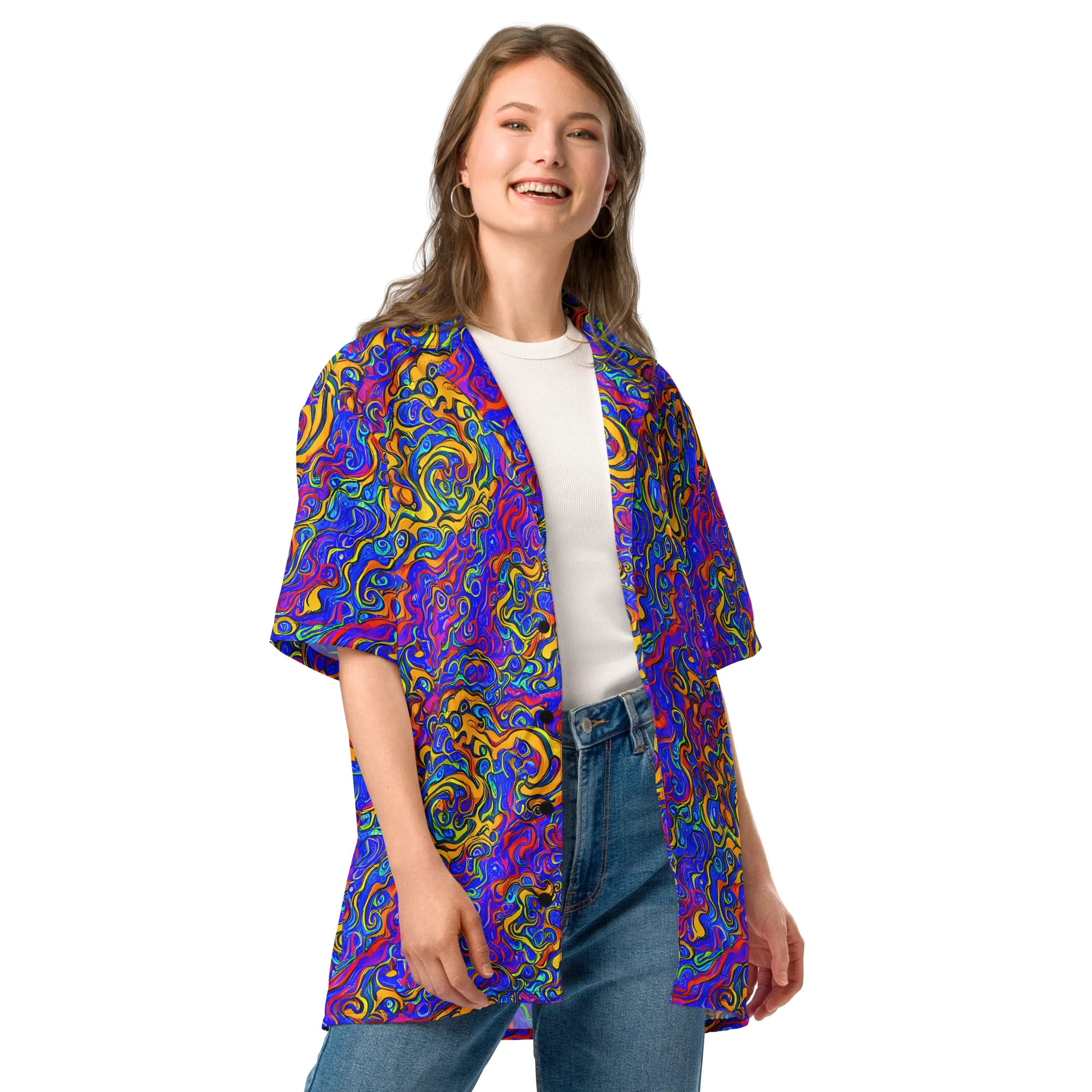 Spectrum Inferno on Button Shirt — Front