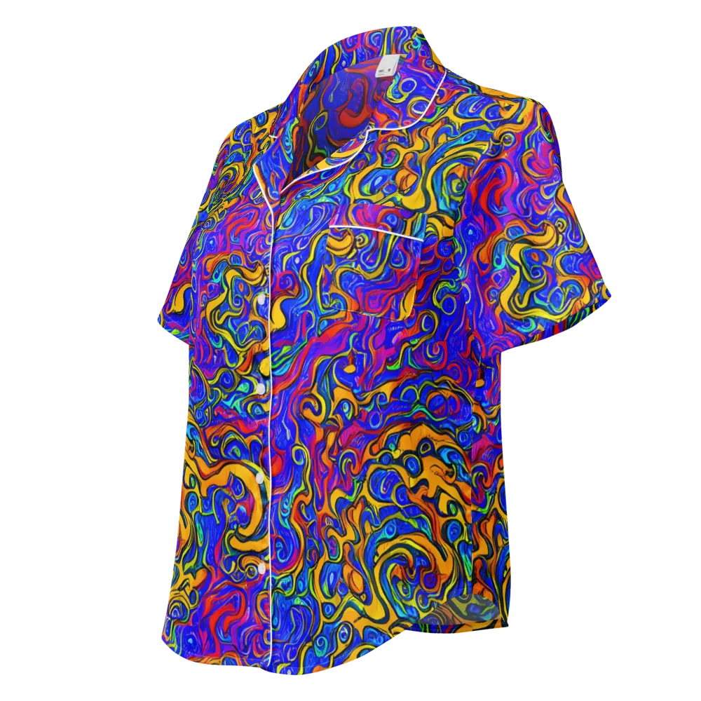 Spectrum Inferno on Women's Short Sleeve Pajama Top — Left Front