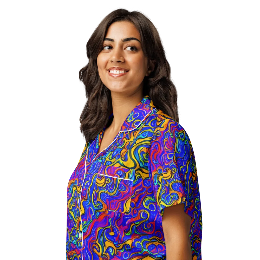 Spectrum Inferno on Women's Short Sleeve Pajama Top — Left Front