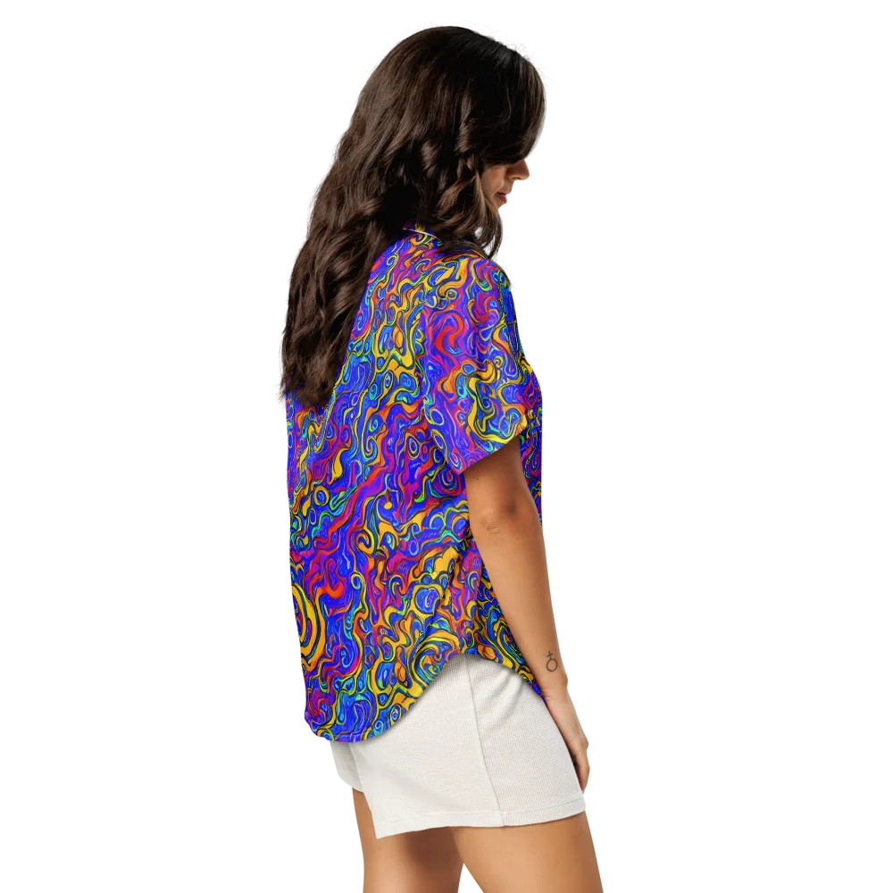 Spectrum Inferno on Women's Short Sleeve Pajama Top — Right Back