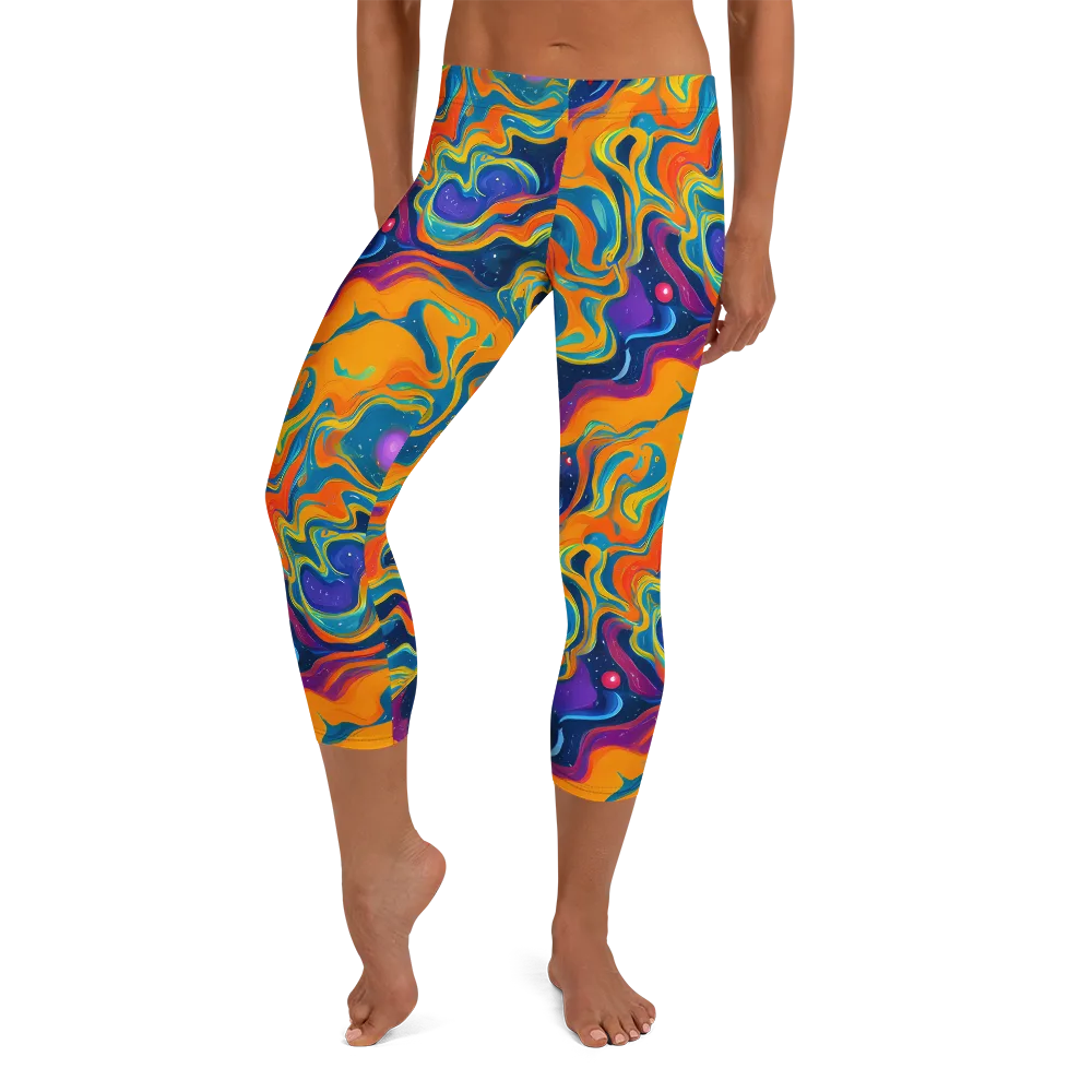 Firefly Galaxy on Capri Leggings — Front