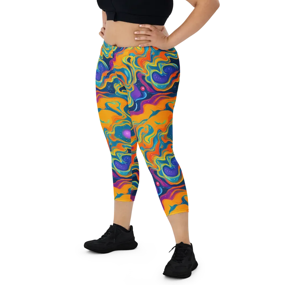 Firefly Galaxy on Capri Leggings — Front