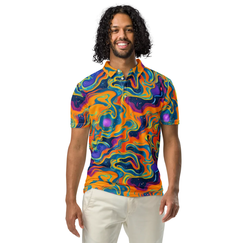 Firefly Galaxy on Men's Slim Fit Polo Shirt — Front