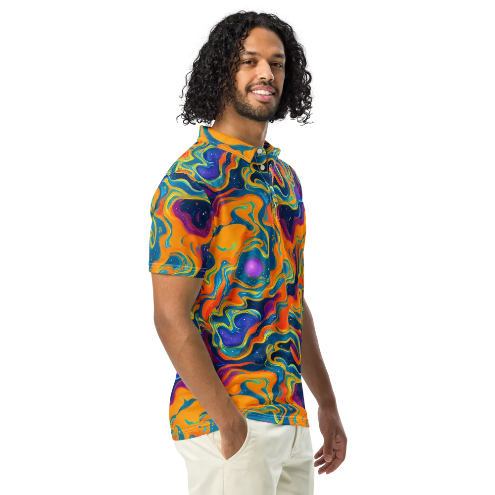 Firefly Galaxy on Men's Slim Fit Polo Shirt — Right Front