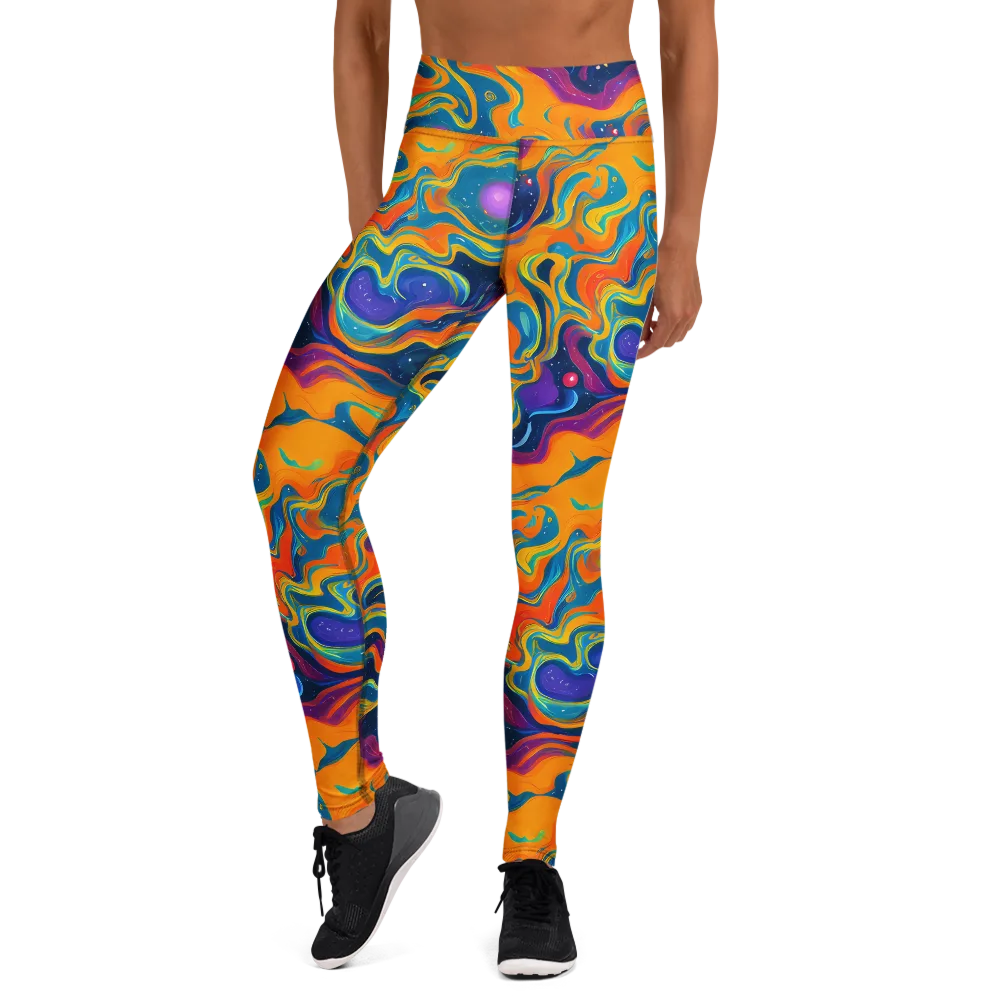 Firefly Galaxy on Yoga Leggings — Front