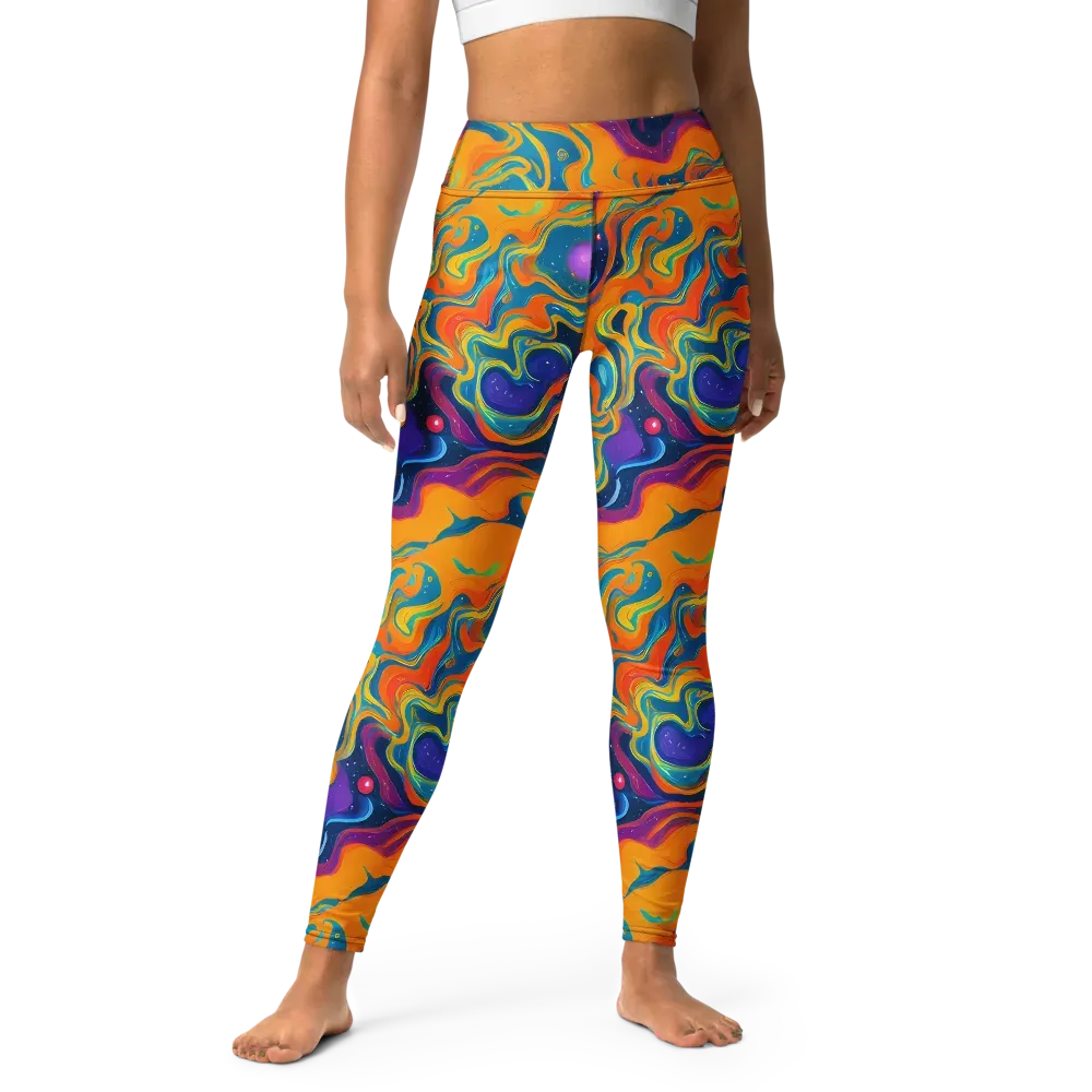 Firefly Galaxy on Yoga Leggings — Front