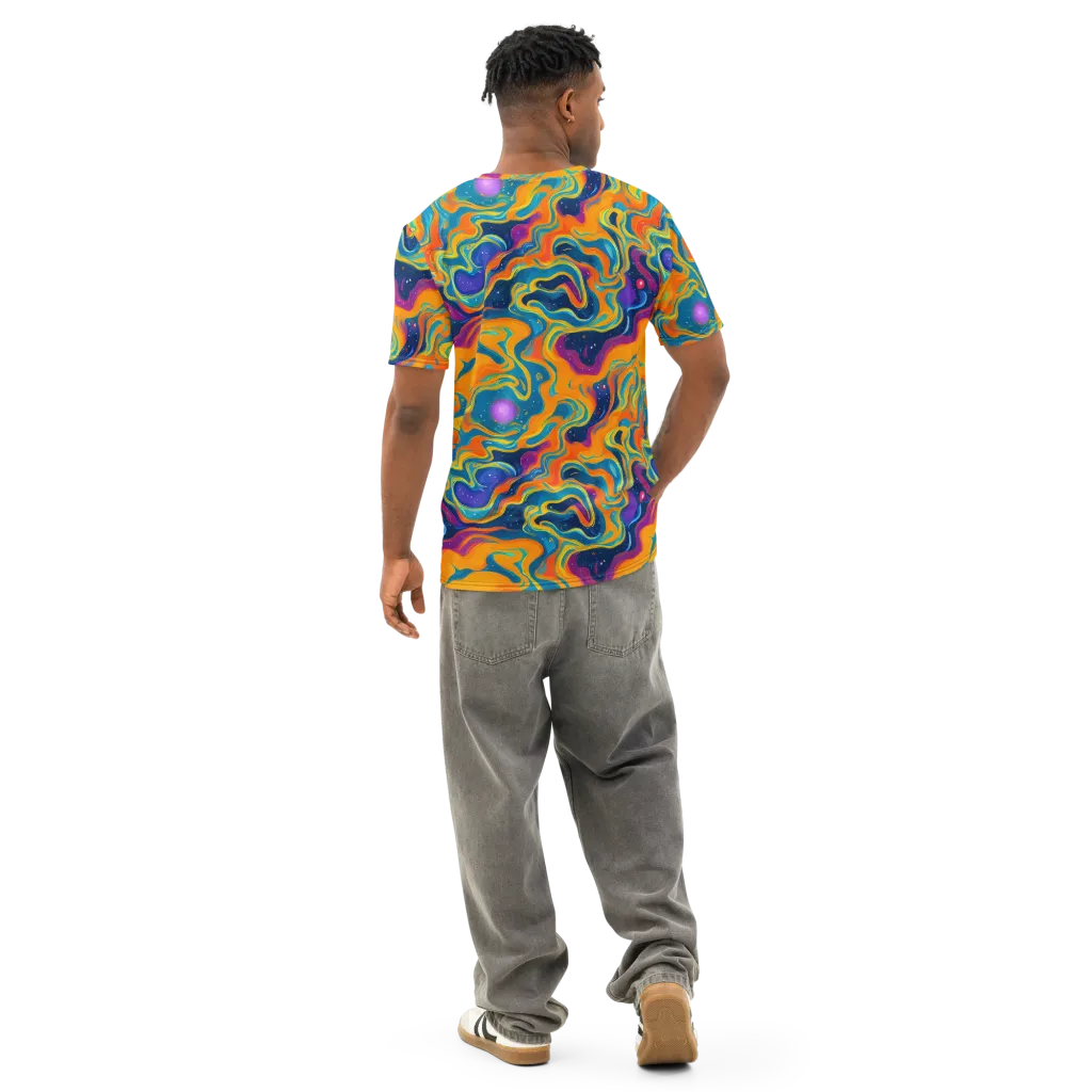 Firefly Galaxy on Men's Cotton Crew Neck T-Shirt — Back