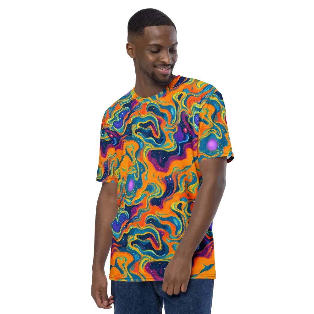 Firefly Galaxy on Men's Crew Neck T-Shirt — Left