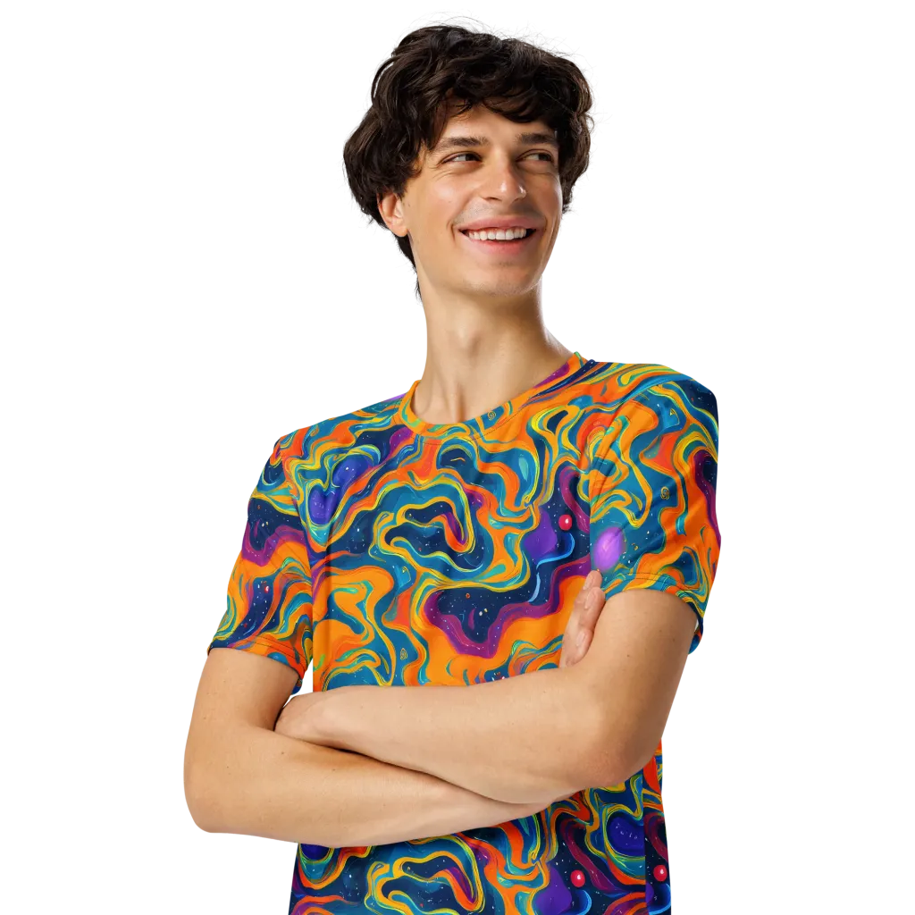 Firefly Galaxy on Men's Crew Neck T-Shirt — Left Front