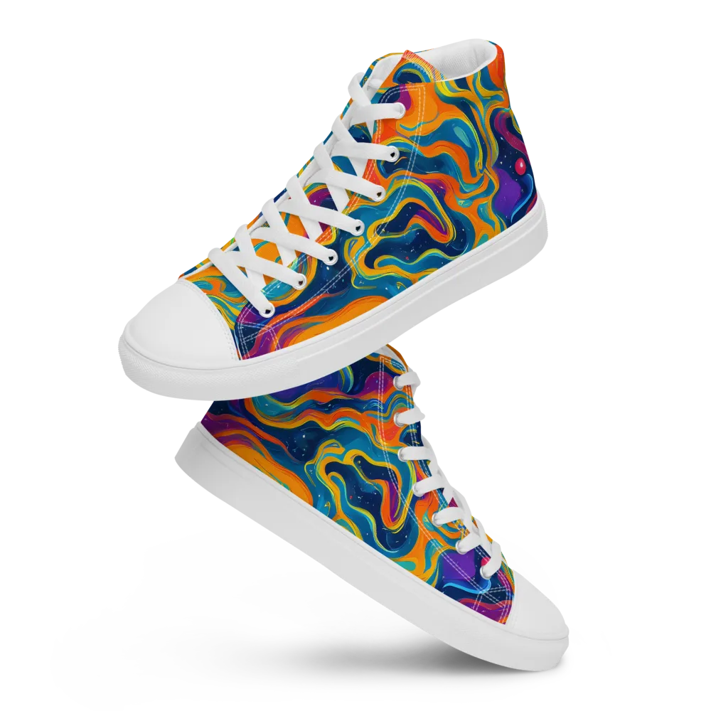Firefly Galaxy on Men's High Top Canvas Shoes — Front