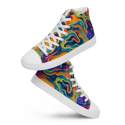 Firefly Galaxy on a Men's High Top Canvas Shoes