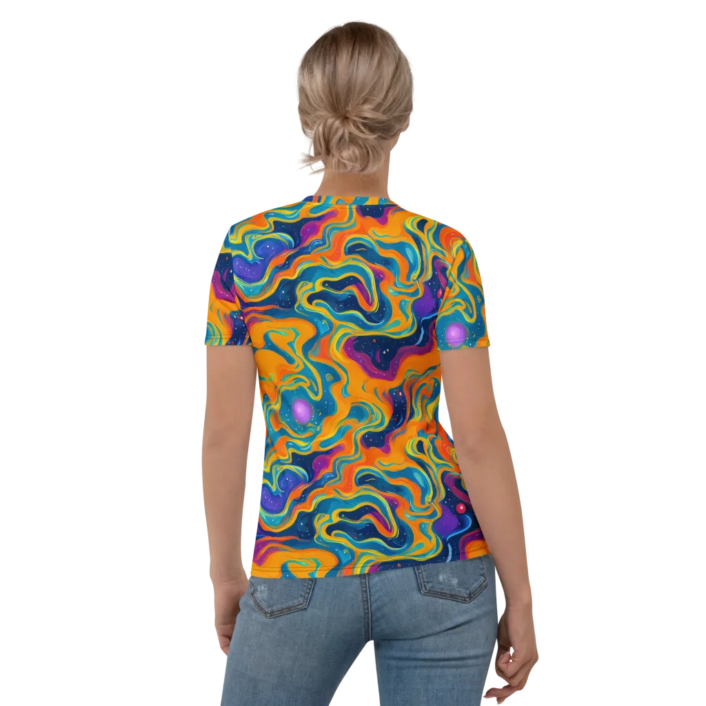 Firefly Galaxy on Women's Crew Neck T-Shirt — Back