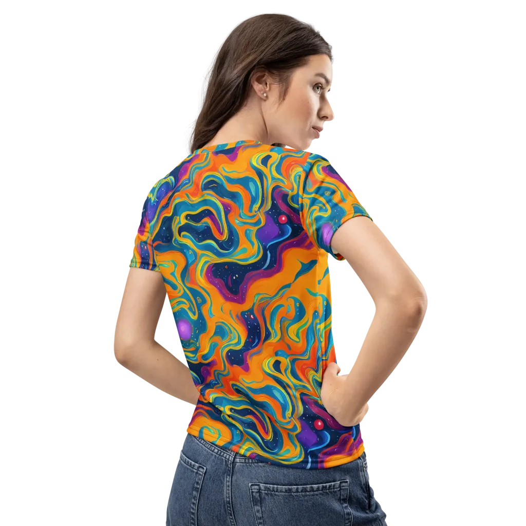 Firefly Galaxy on Women's Crew Neck T-Shirt — Back