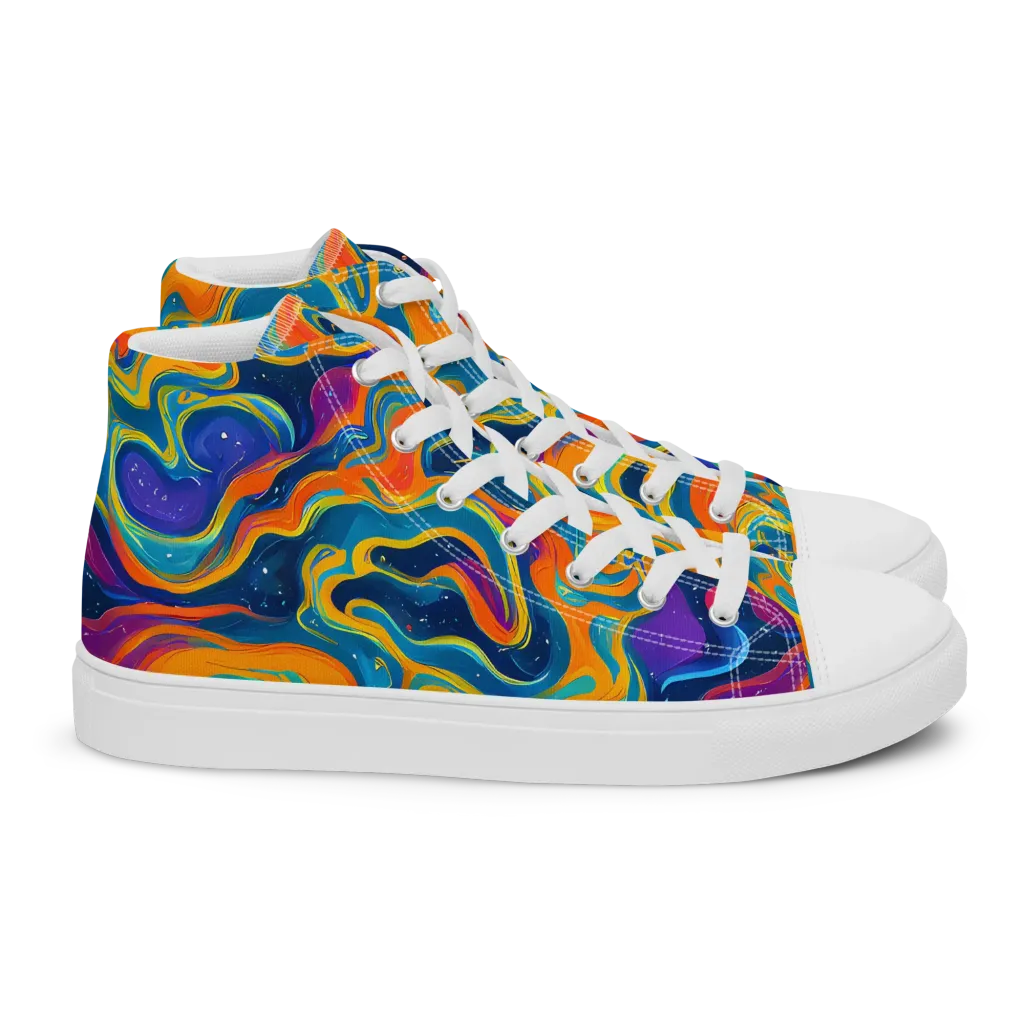 Firefly Galaxy on Women's High Top Canvas Shoes — Right