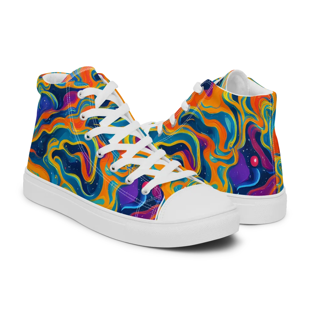 Firefly Galaxy on Women's High Top Canvas Shoes — Right
