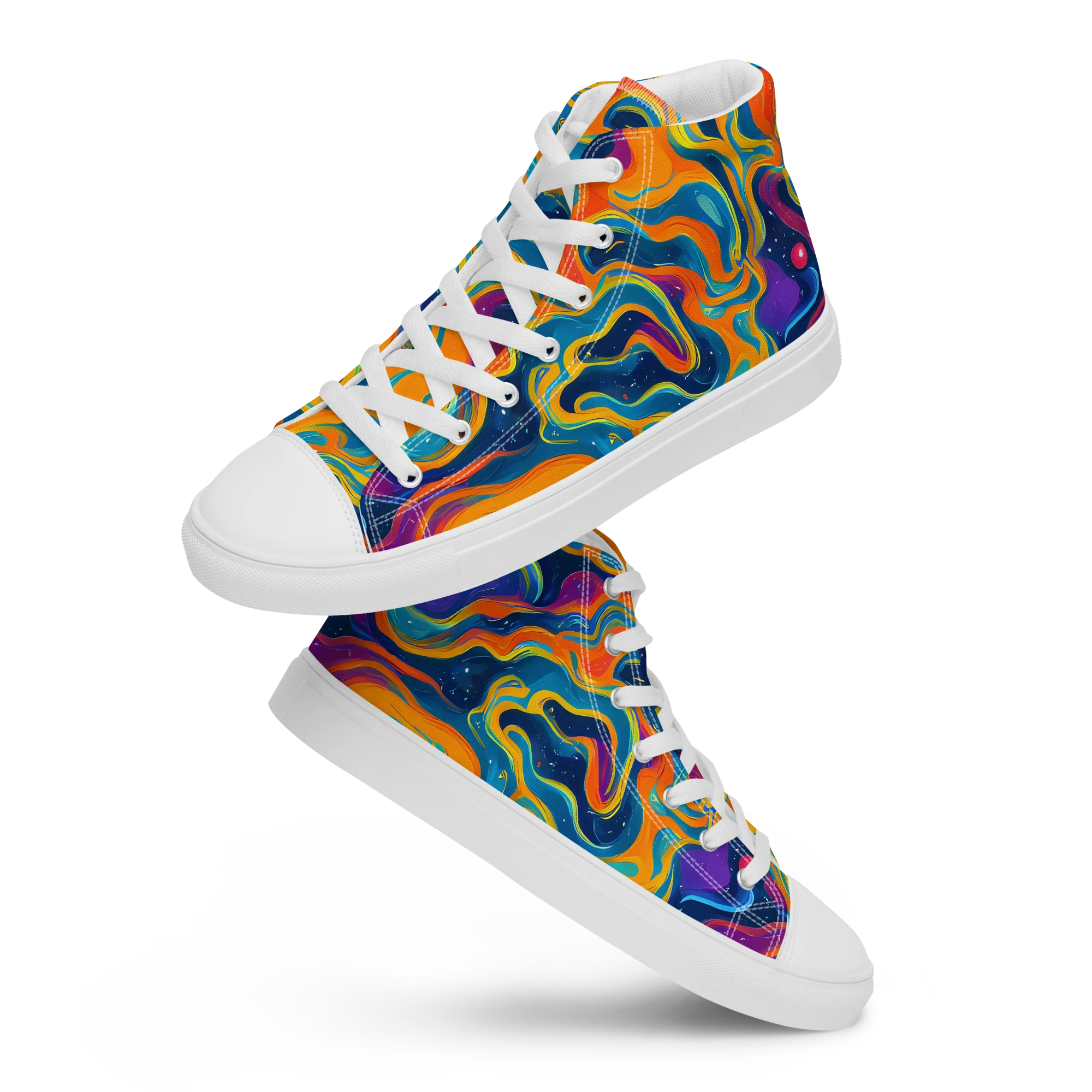 Firefly Galaxy on Women's High Top Canvas Shoes — Front