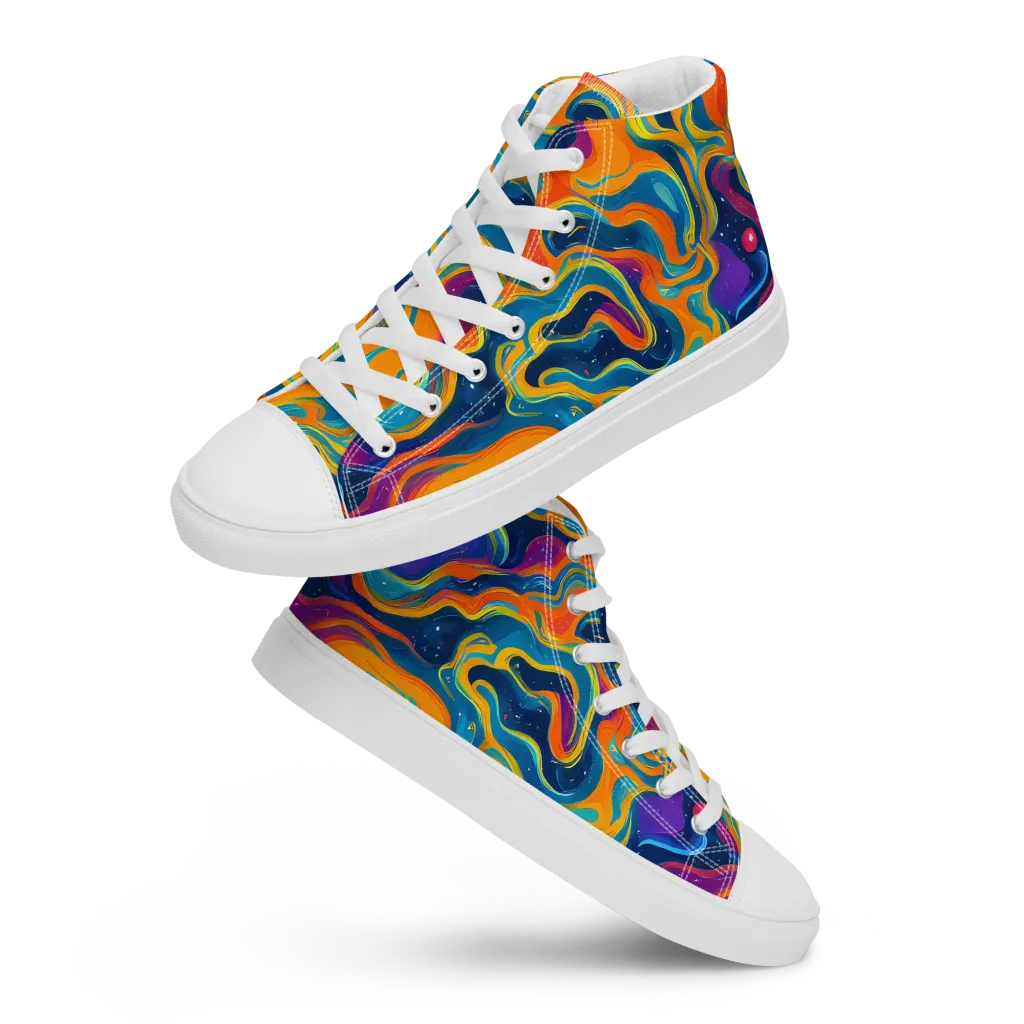 Firefly Galaxy on Women's High Top Canvas Shoes — Front