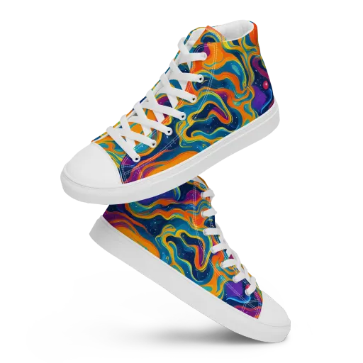 Firefly Galaxy on a Women's High Top Canvas Shoes