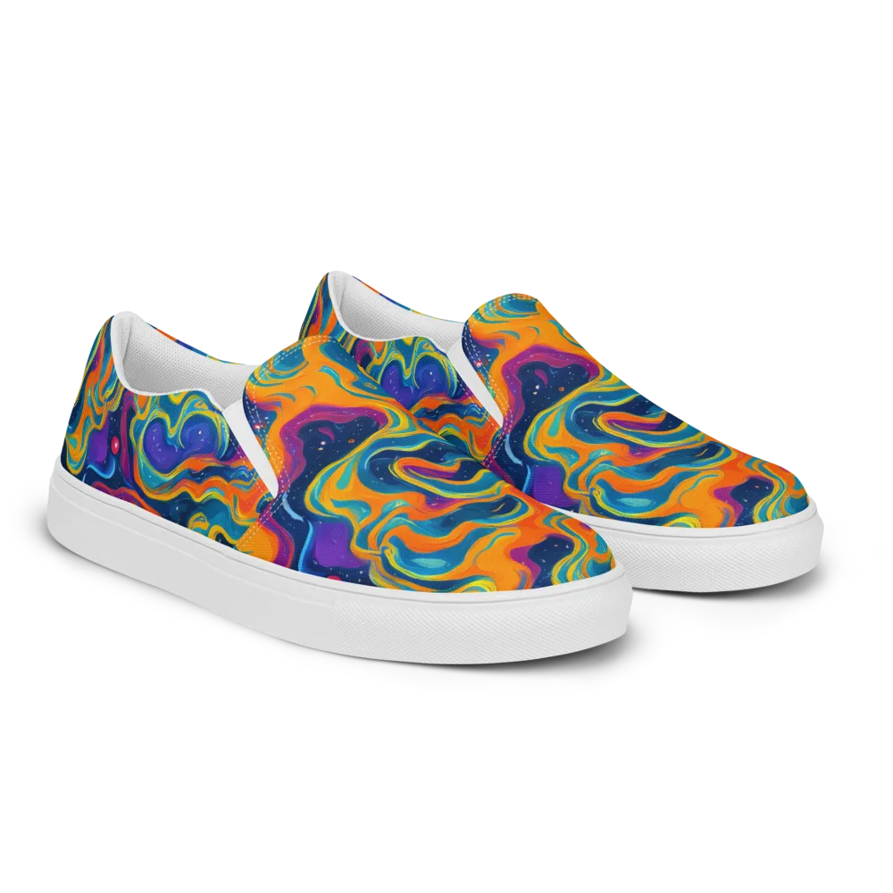 Firefly Galaxy on Men's Slip-On Canvas Shoes — Right Front
