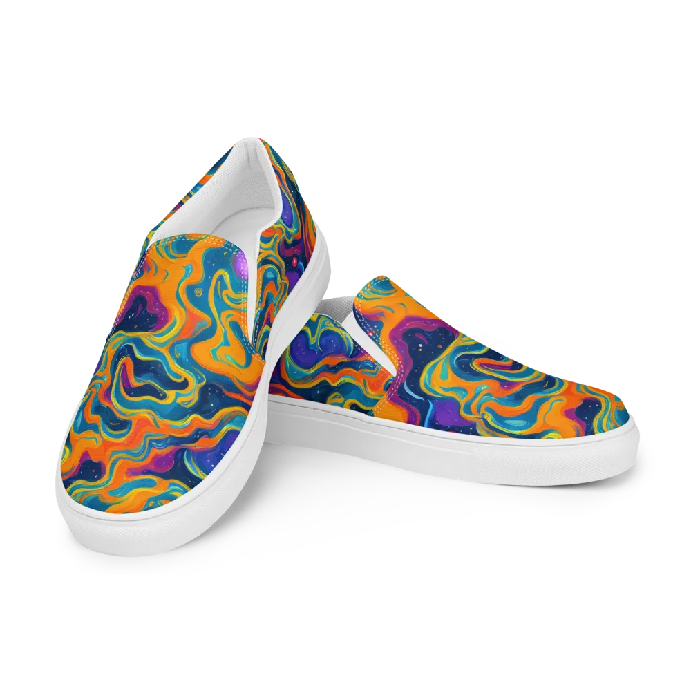 Firefly Galaxy on Men's Slip-On Canvas Shoes — Left Front