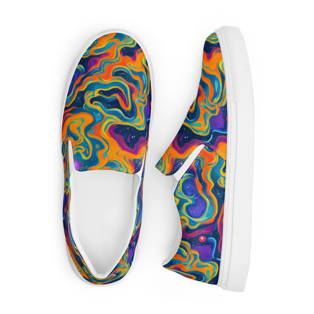 Firefly Galaxy on Men's Slip-On Canvas Shoes — Front