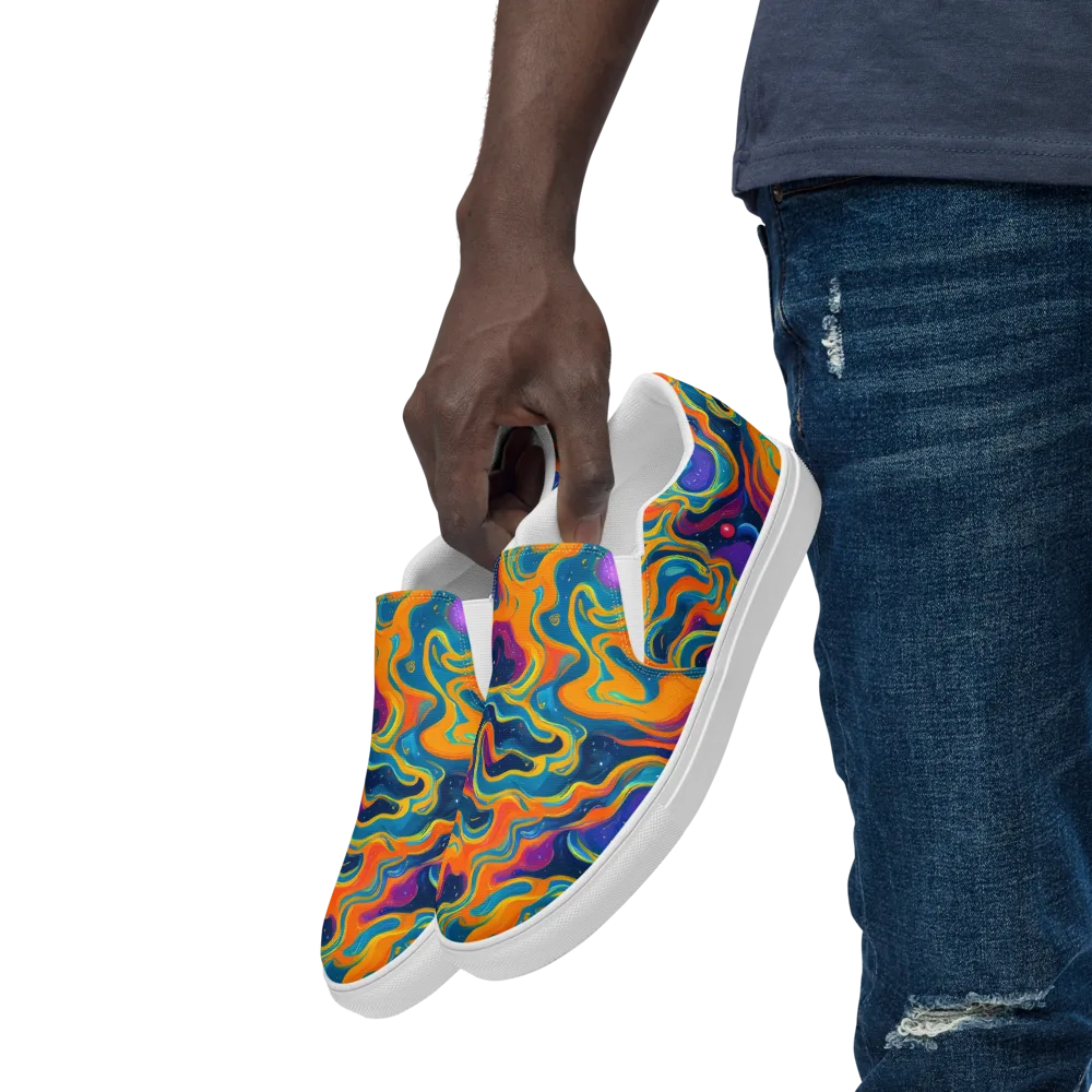 Firefly Galaxy on Men's Slip-On Canvas Shoes — Left Front