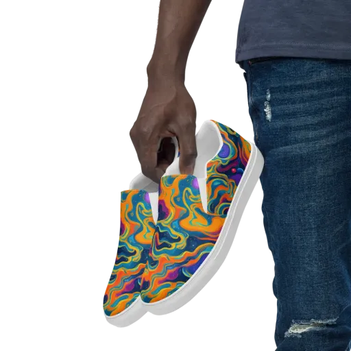 Firefly Galaxy on a Men's Slip-On Canvas Shoes