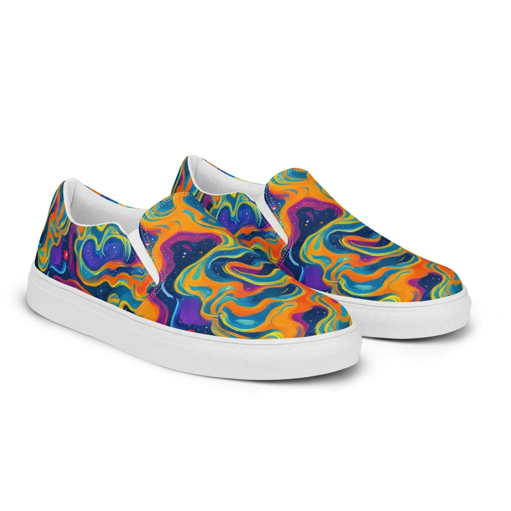 Firefly Galaxy on Women's Slip-On Canvas Shoes — Right Front