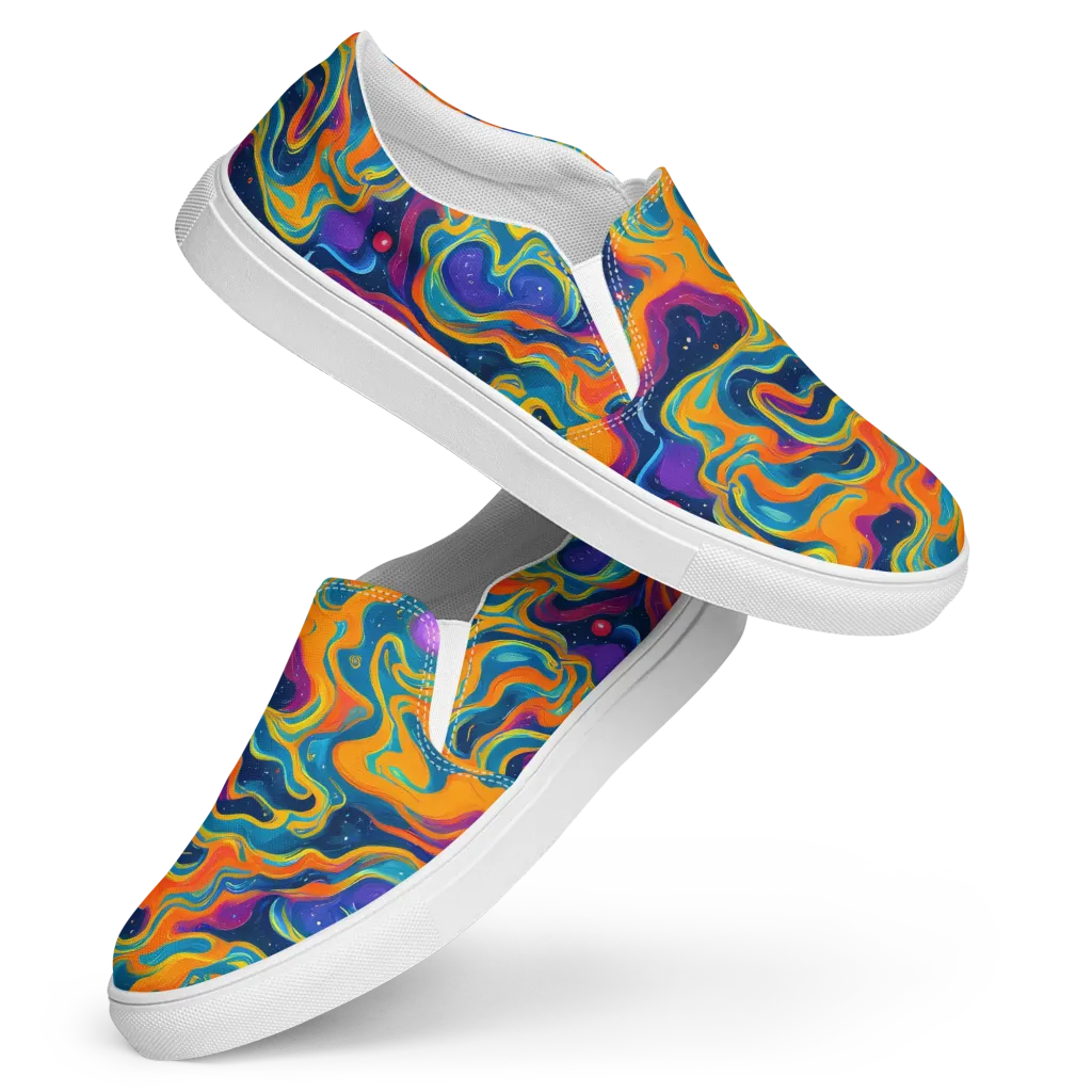 Firefly Galaxy on Women's Slip-On Canvas Shoes — Front