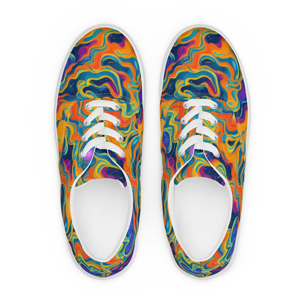 Firefly Galaxy on Men's Lace-Up Canvas Shoes — Front