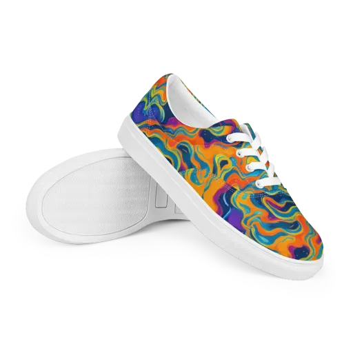 Firefly Galaxy on a Men's Lace-Up Canvas Shoes