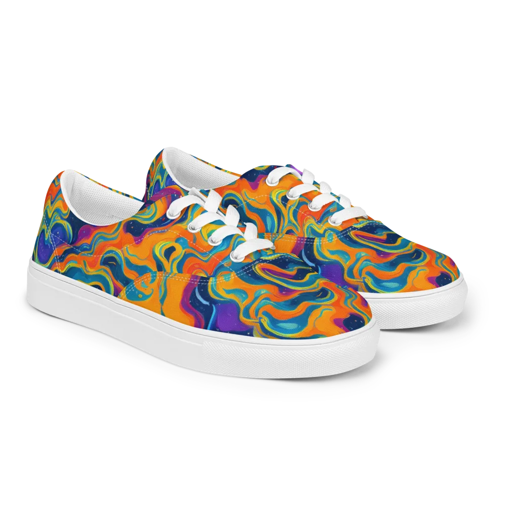 Firefly Galaxy on Men's Lace-Up Canvas Shoes — Right Front