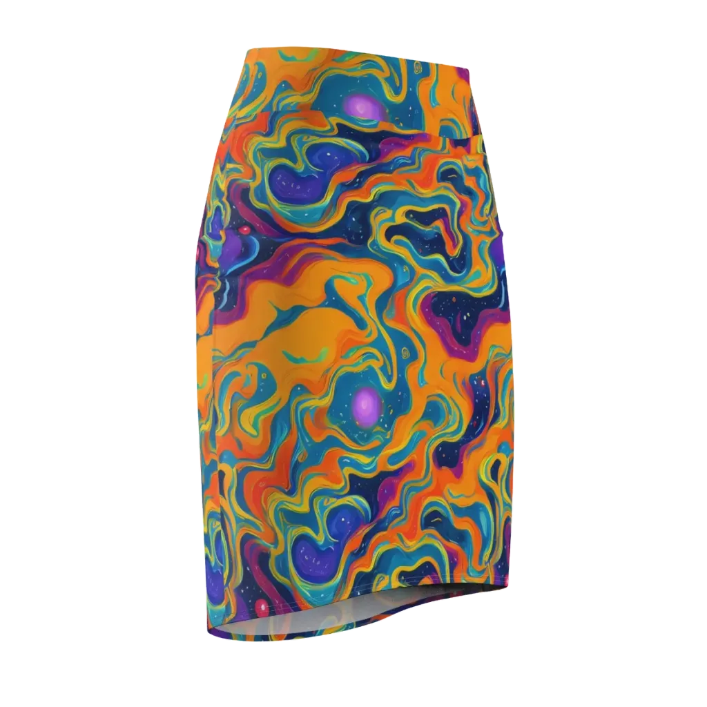 Firefly Galaxy on Pencil Skirt — Front Side