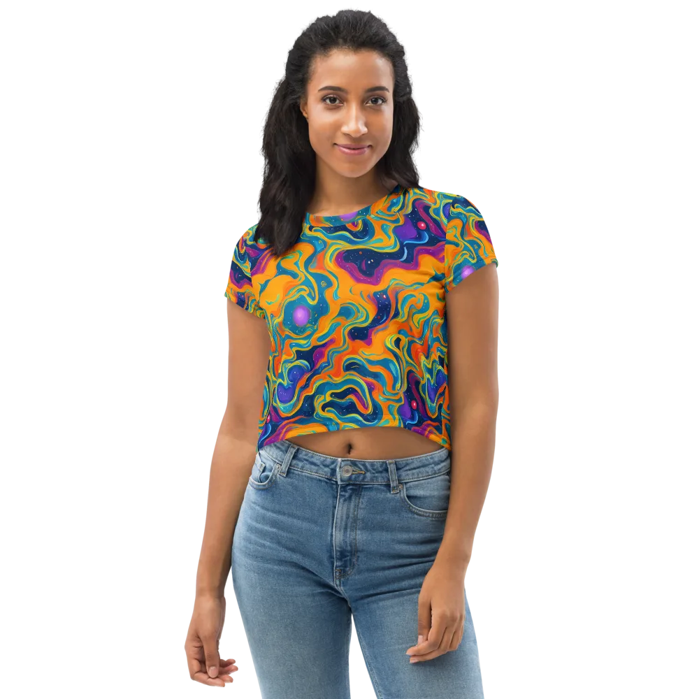 Firefly Galaxy on Crop Tee — Front