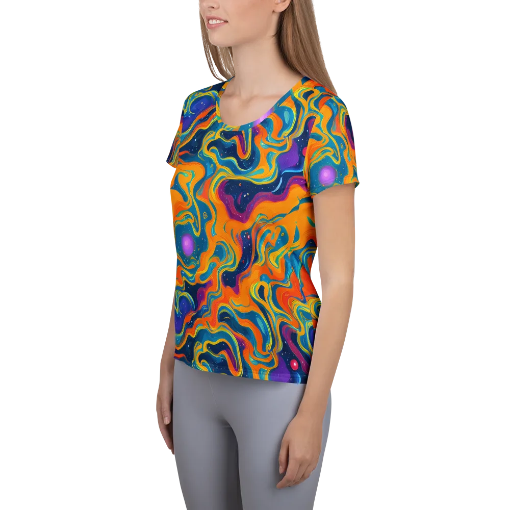 Firefly Galaxy on Women's Athletic T-Shirt — Left