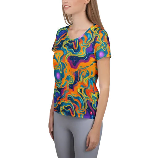 Firefly Galaxy on a Women's Athletic T-Shirt