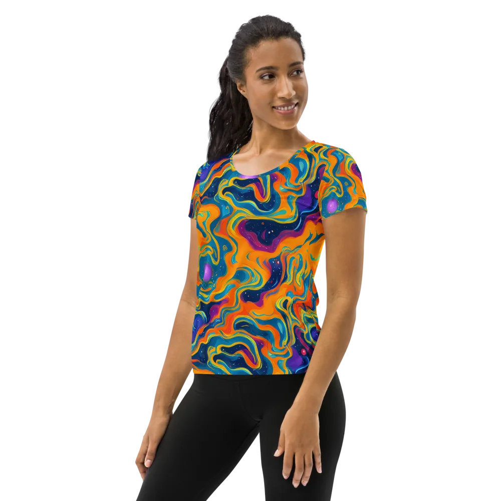 Firefly Galaxy on Women's Athletic T-Shirt — Left