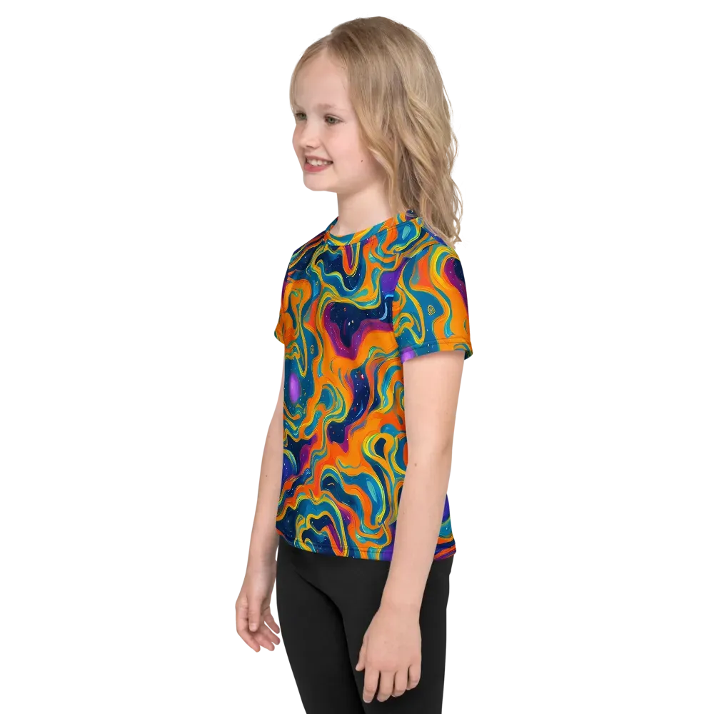 Firefly Galaxy on Kids Crew Neck T-Shirt — Left