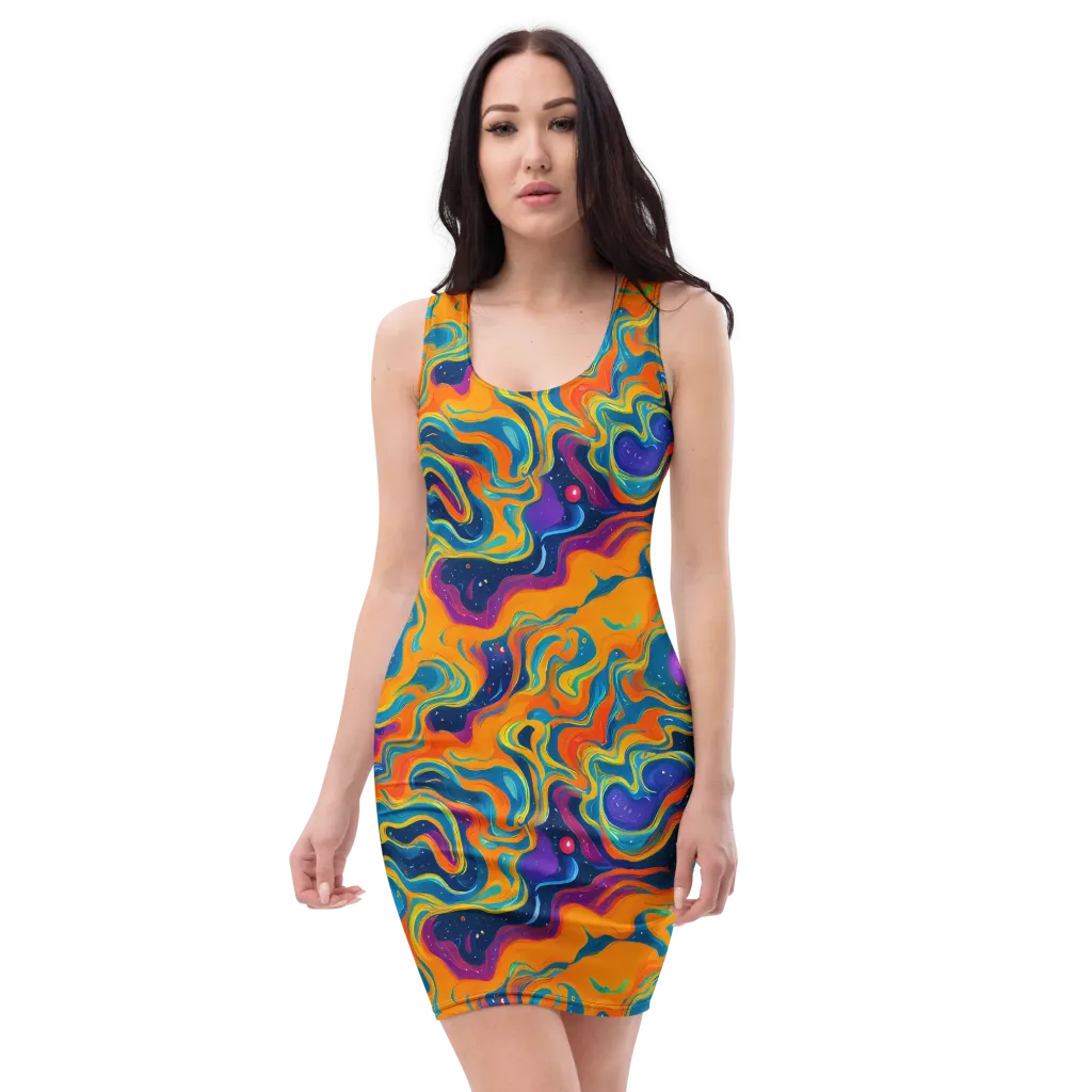 Firefly Galaxy on Bodycon Dress — Front